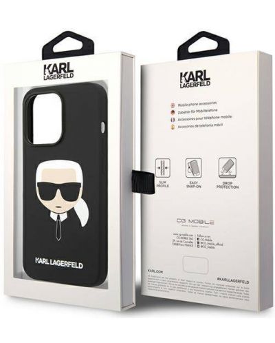 Калъф Karl Lagerfeld - Karl Head, iPhone 14 Pro, черен - 6
